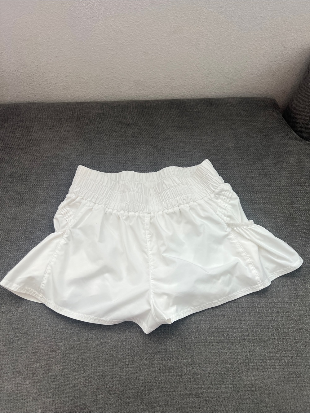 FP Movement by Free People White Elastic-Waist Active Skort Shorts